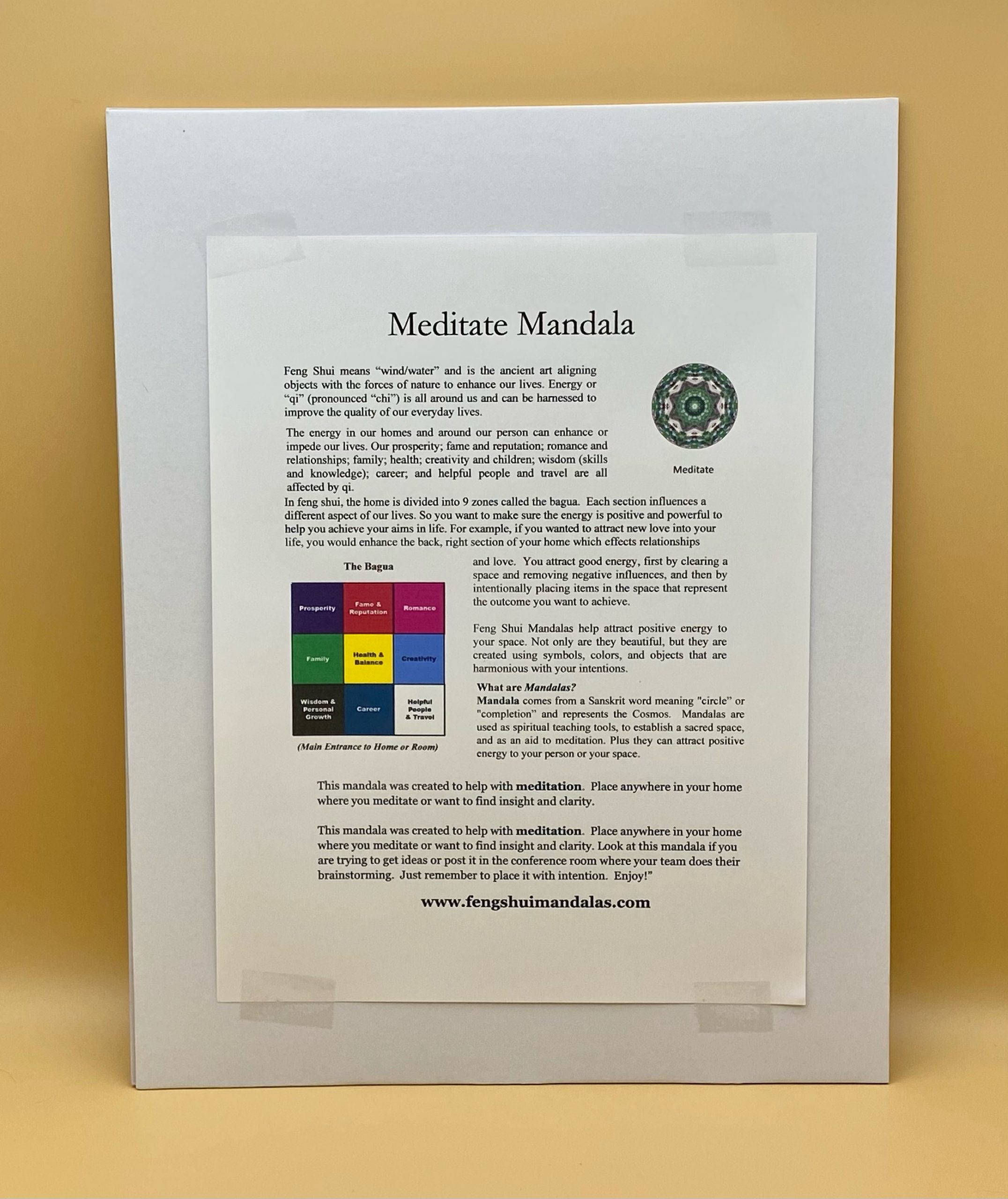 Meditate Mandala framed Print