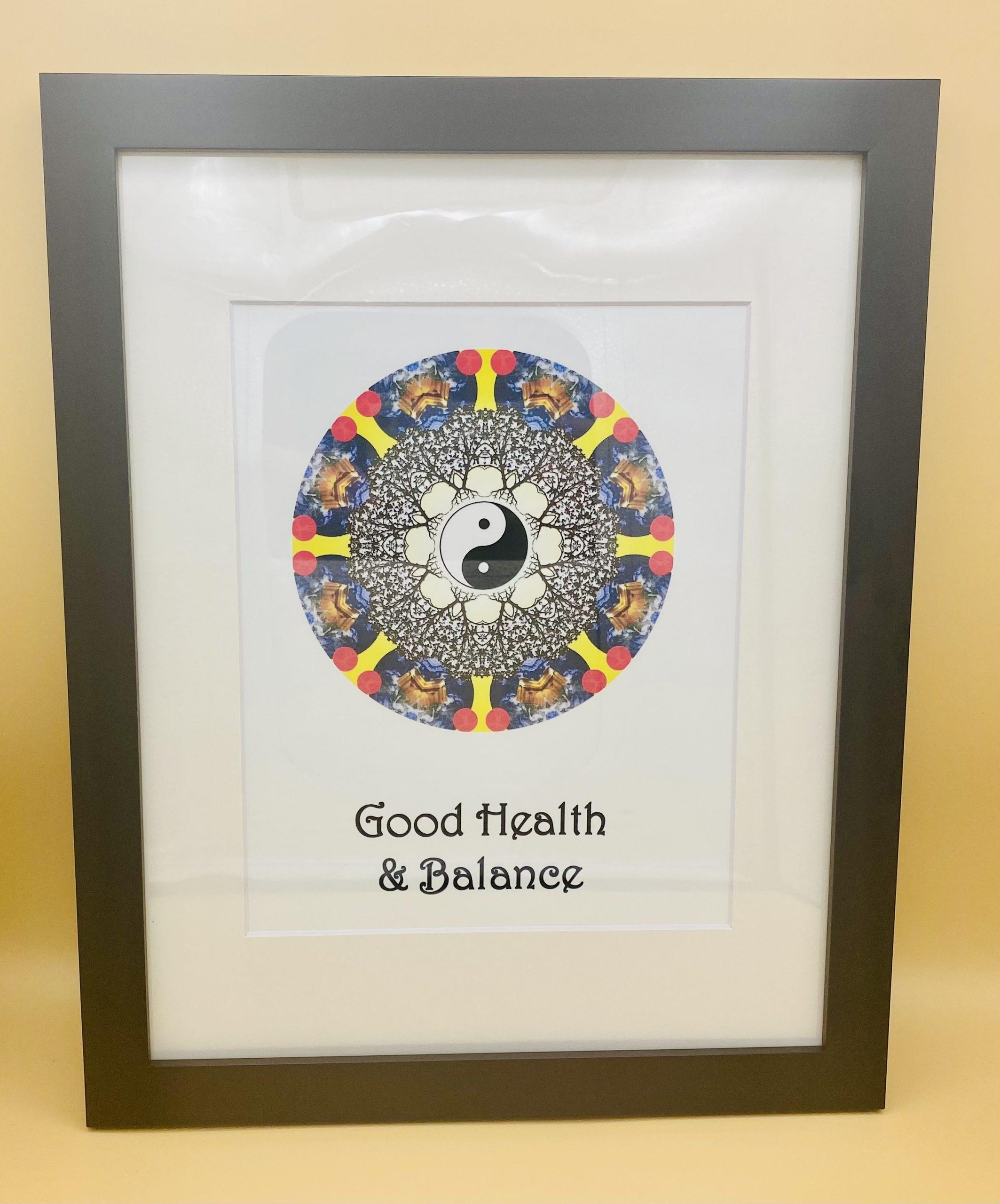 Health and Balance Mandala Framed Print