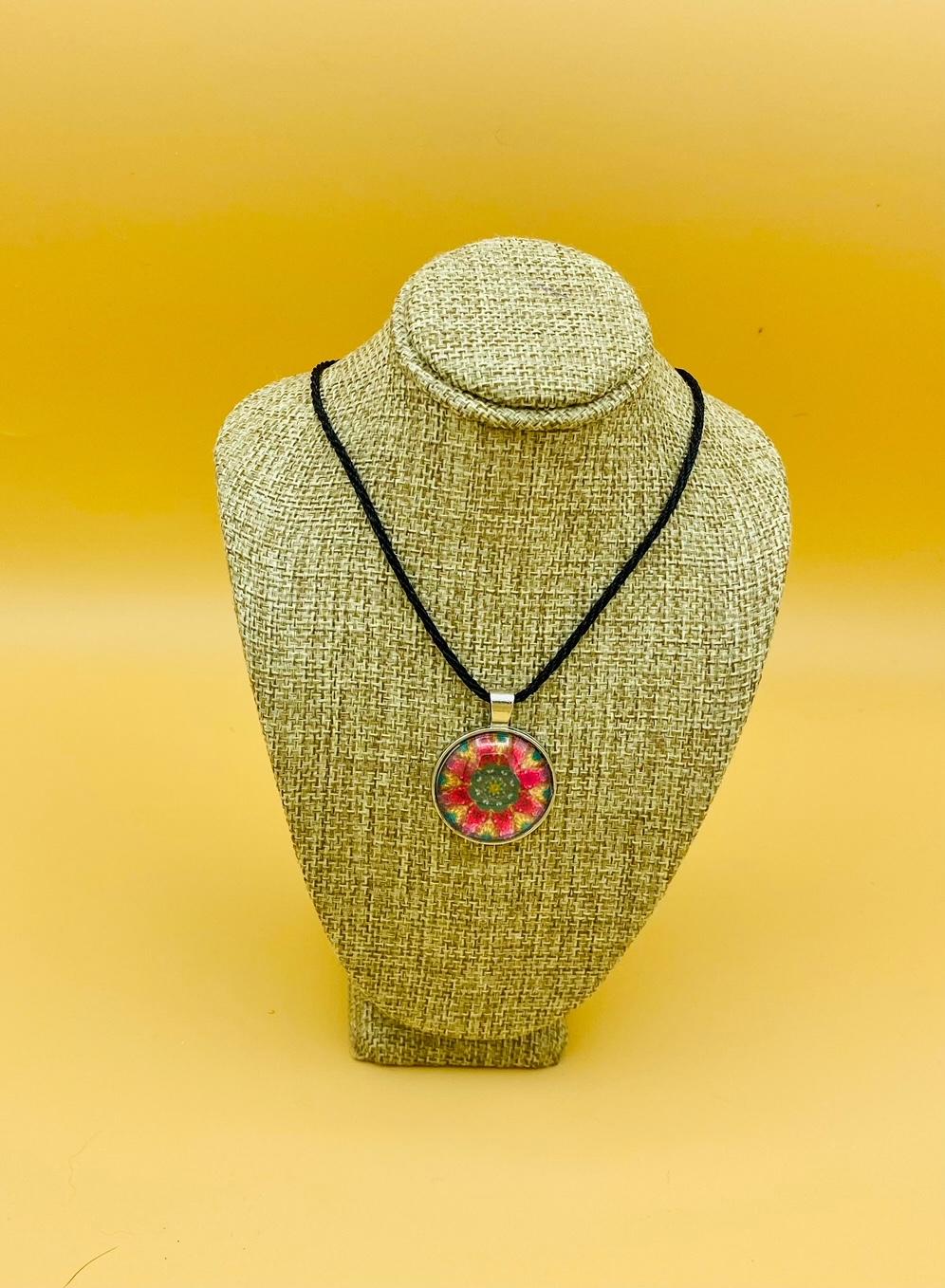 Joy Mandala Glass-fronted Pendant Necklace
