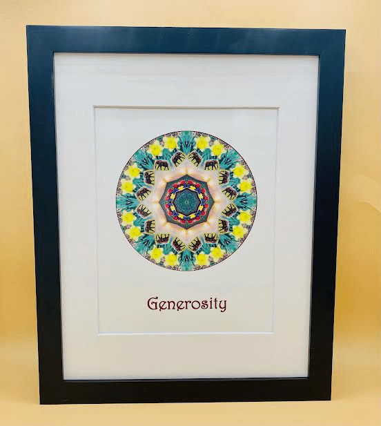 Generosity Mandala Framed Print