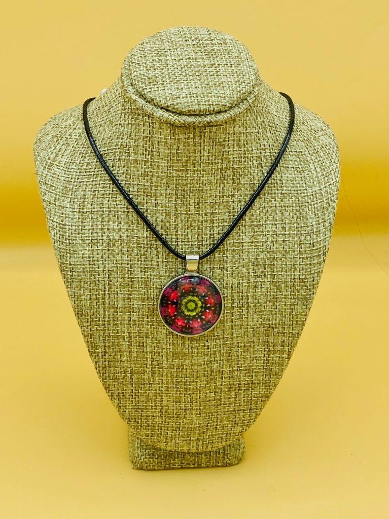 Ingenuity Glass fronted Mandala Pendant Necklace