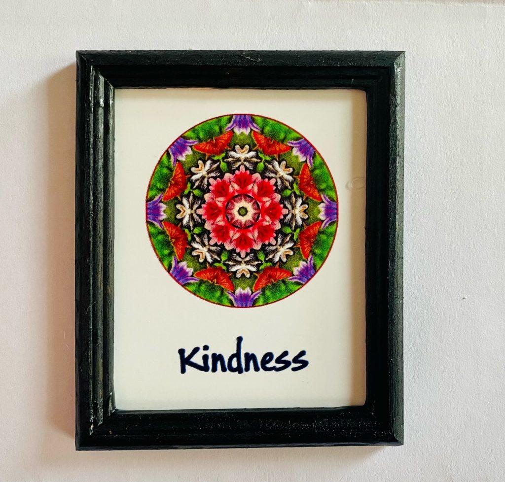 Mini Kindness Mandala Framed Print