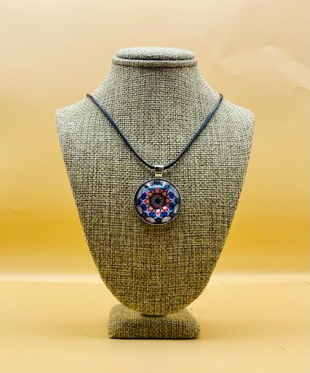 Freedom Glass fronted Mandala Pendant Necklace